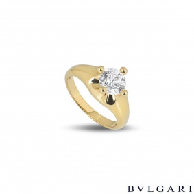 Bvlgari Corona Round Brilliant Cut Diamond Ring 1.01ct D/VVS1